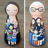 Custom Family Hugs Peg Doll